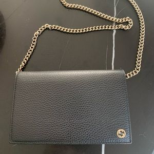 Gucci Dollar Calfskin Betty Chain Purse/Clutch